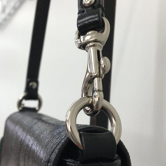 Coach Vintage Small Black Leather Bag Wristlet OS GREAT Condition - Picture 10 of 14